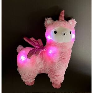 FAO Schwarz Plush Llamacorn Llama Unicorn Glow Brights Pegasus Sound Nursery 14"